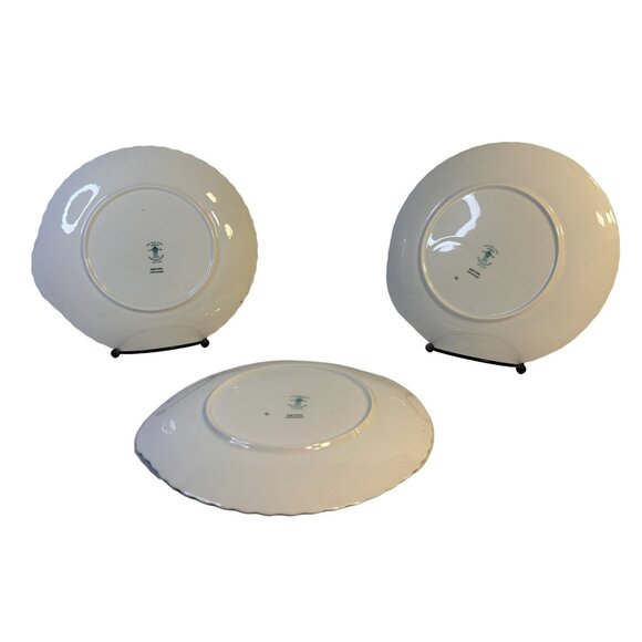 Crown Staffordshire DEVON Set-6 Orange Floral Fine Bone China Snack Plates - Picture 4 of 9